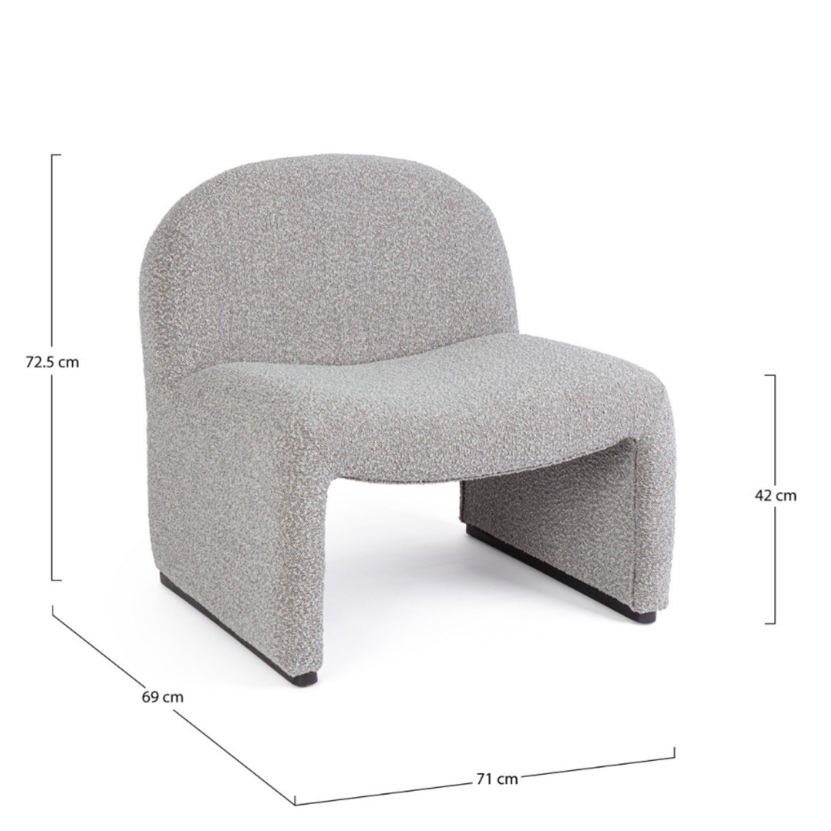 BT CASSILLA  Grey design Upholstered indoor armchair